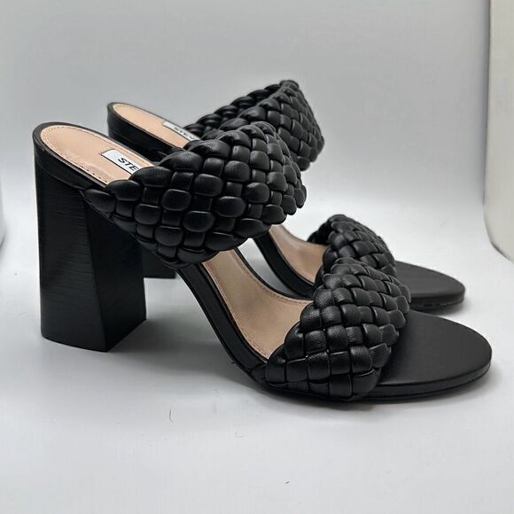 Steve Madden Women's Tielo Heeled Sandal 7.5 BLACK - Picture 1 of 7